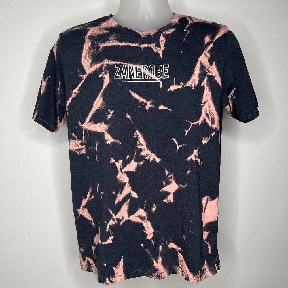 Zanerobe men's gray acid wash short sleeve shirt -